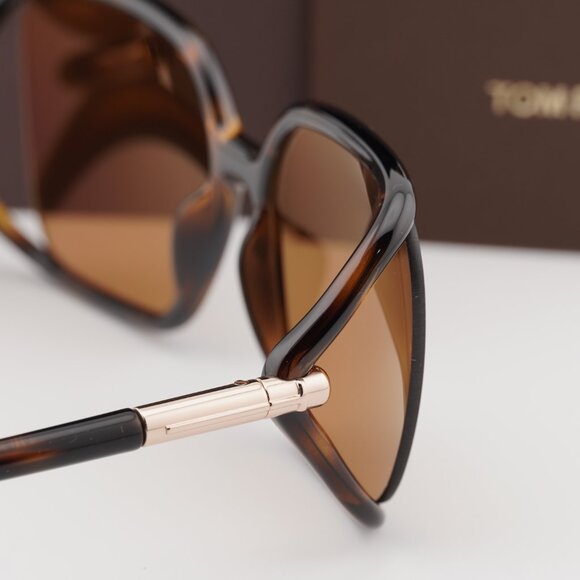 Tom Ford Solange-02 FT1089 52E Square Sunglasses - Dark Havana\Brown - Picture 5 of 10